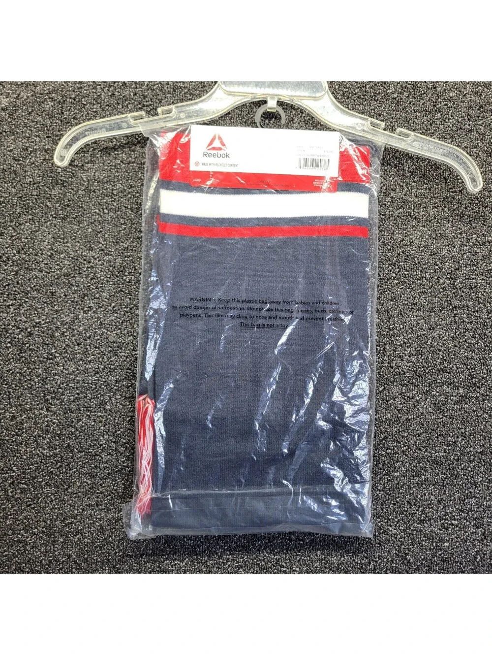 Reebok Rally Scarf with Fringe Soft Recycle Material Logo NEW with Tag